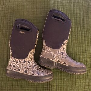 Bogs Kids Leopard Print Snow Boots